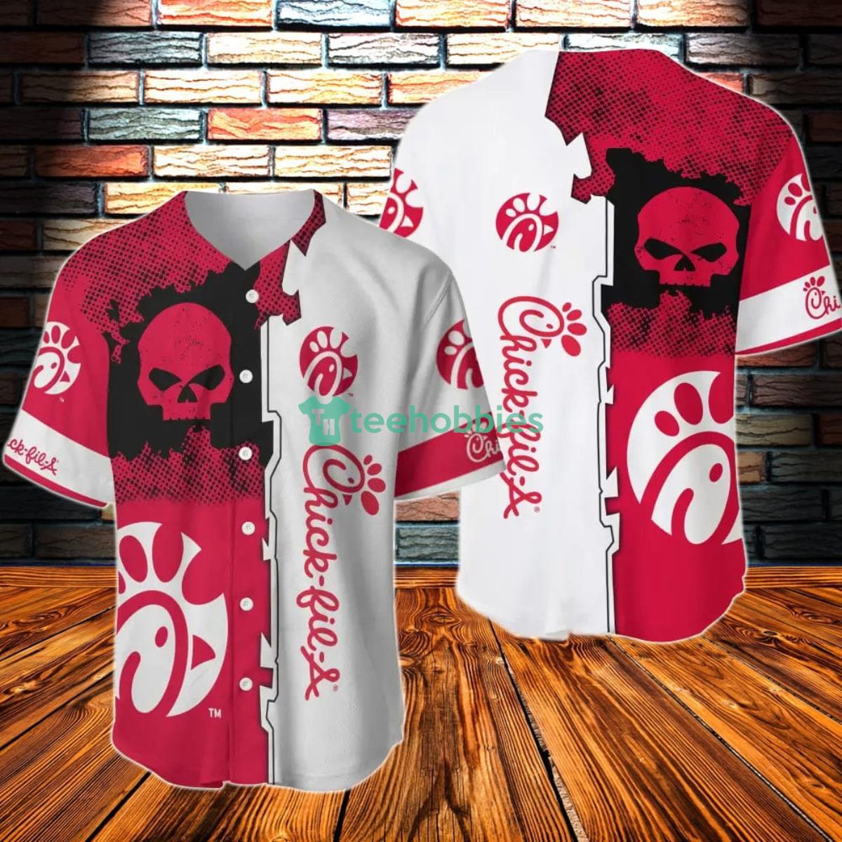 Black Skull Chick-fil-ABaseball Jersey Product Photo 1