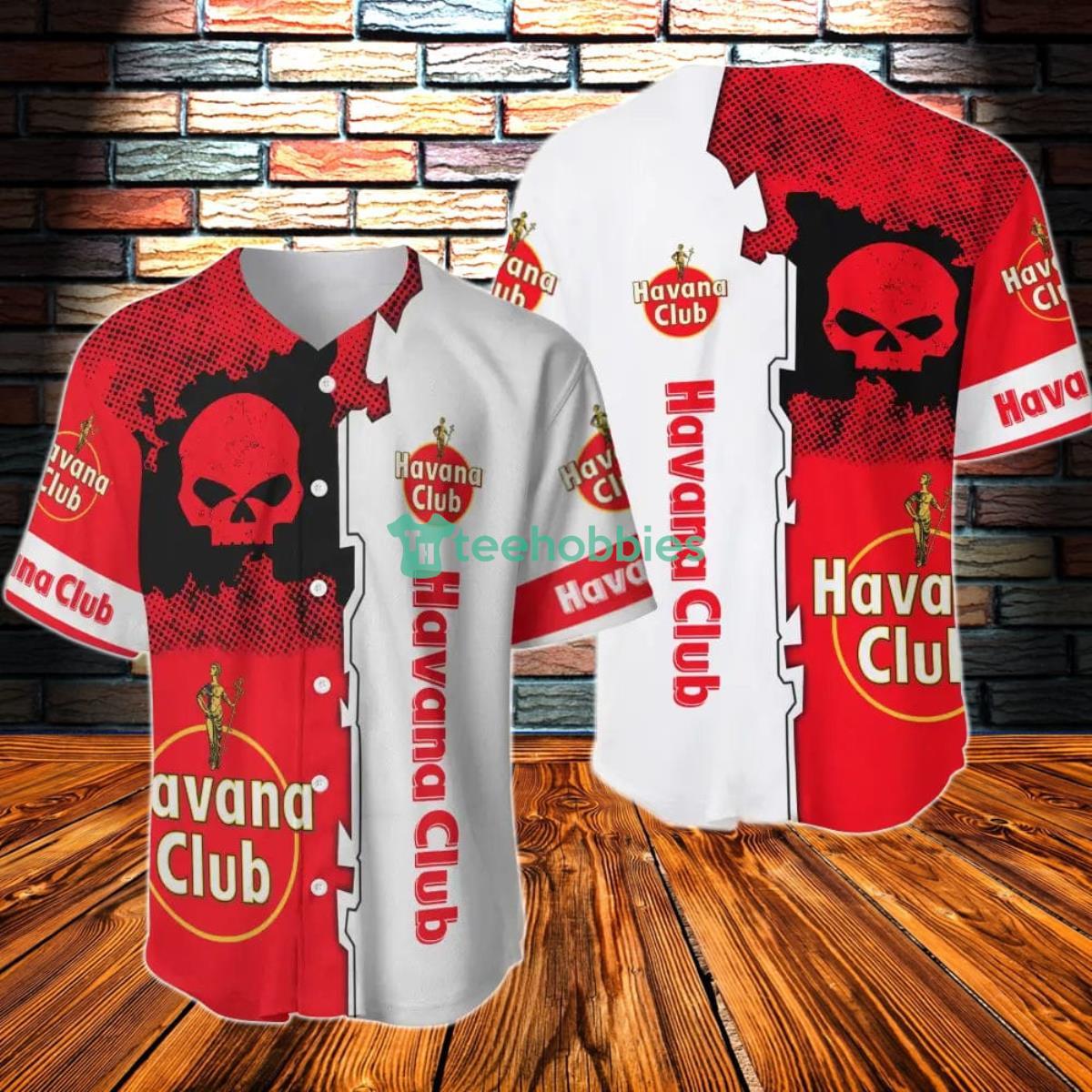 Black Skull Havana Club Baseball Jersey Product Photo 1