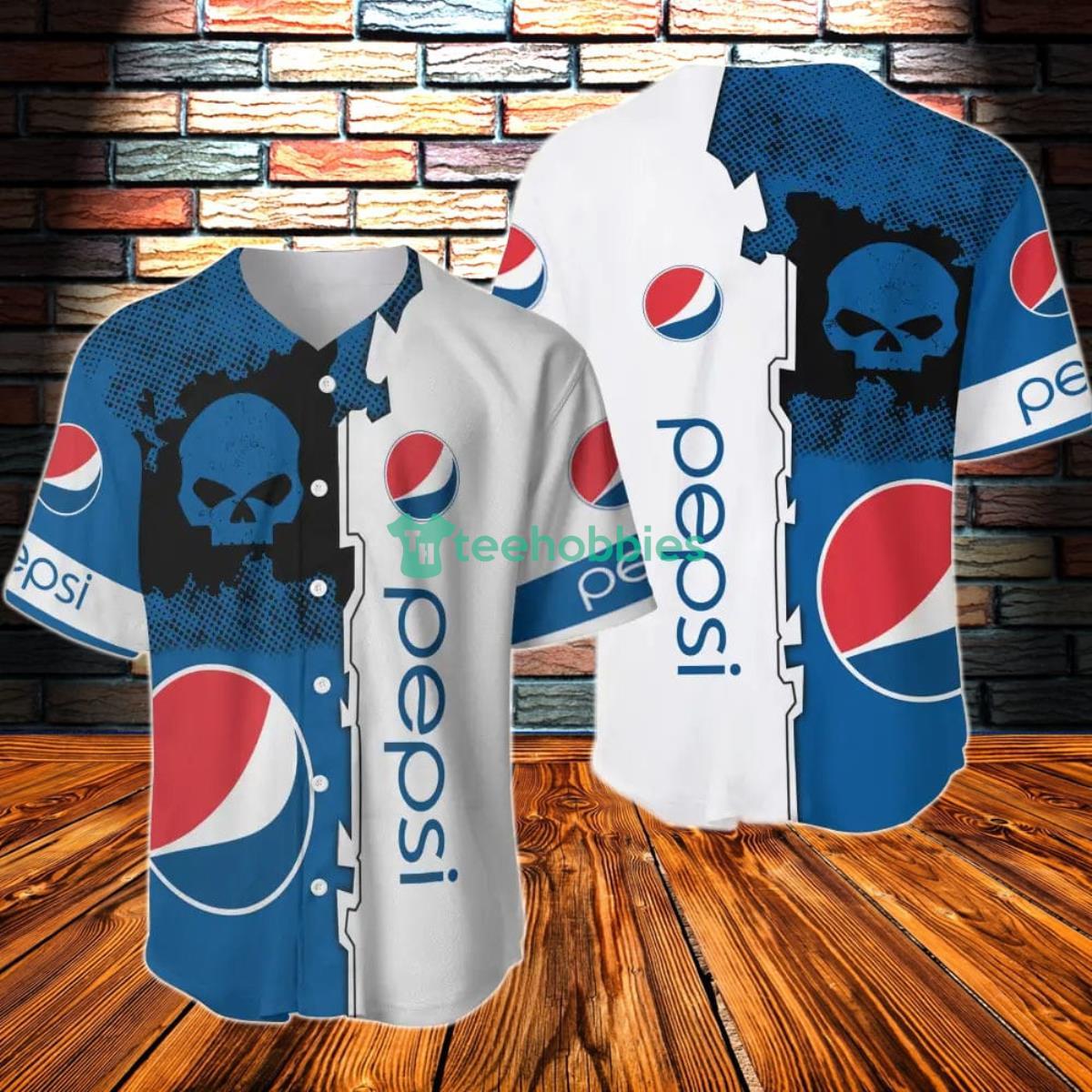 Black Skull Pepsi Baseball Jersey Product Photo 1