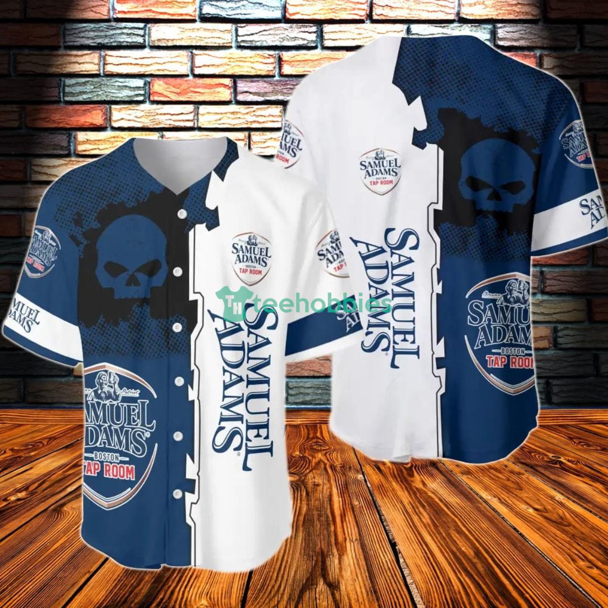 Black Skull Samuel Adams Baseball Jersey Product Photo 1