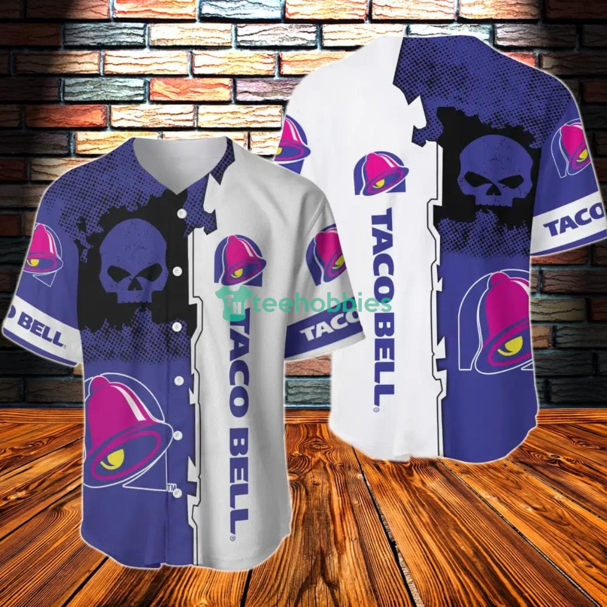 Black Skull Taco Bell Baseball Jersey Product Photo 1