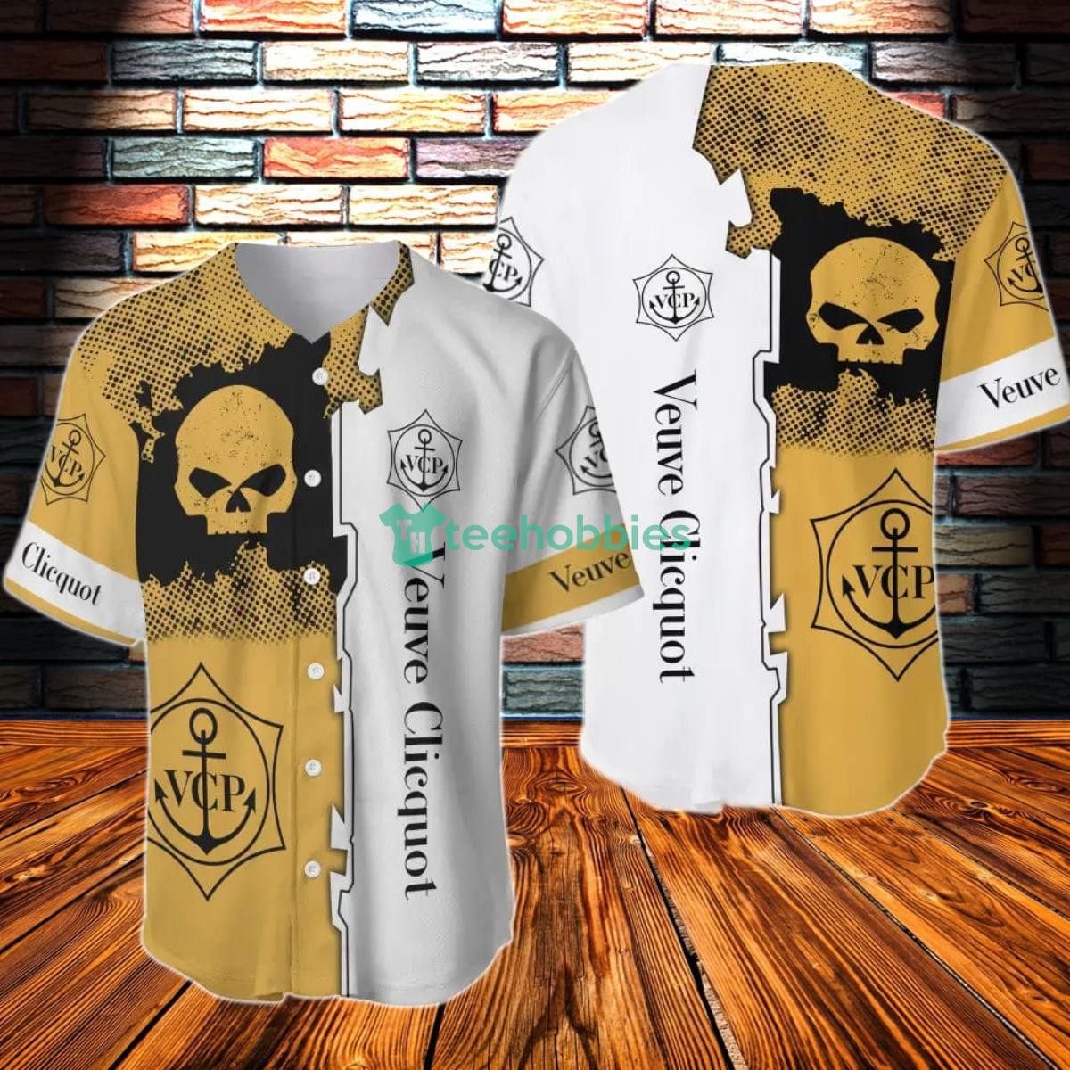 Black Skull Veuve Clicquot Baseball Jersey Product Photo 1