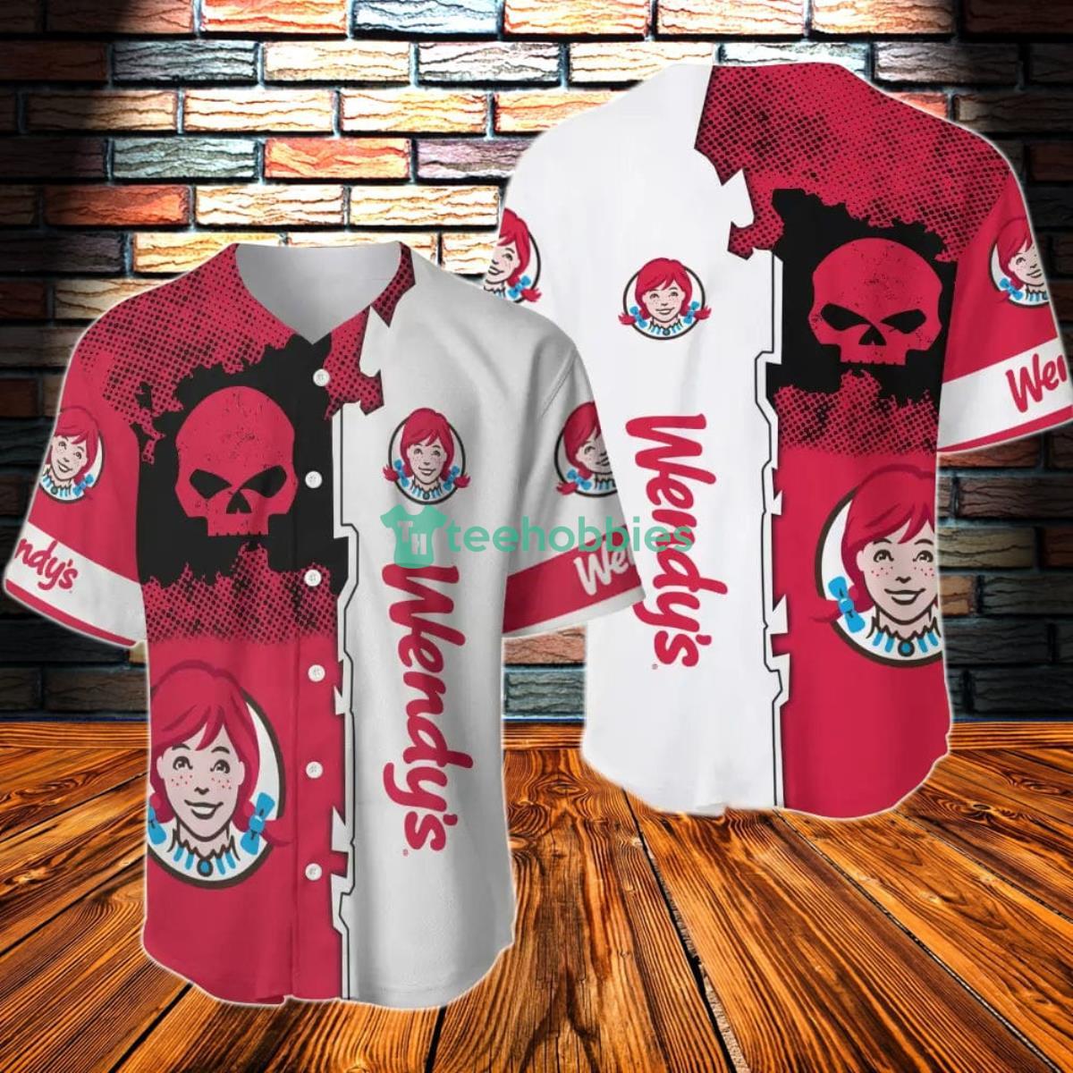 Black Skull Wendy's Baseball Jersey Product Photo 1