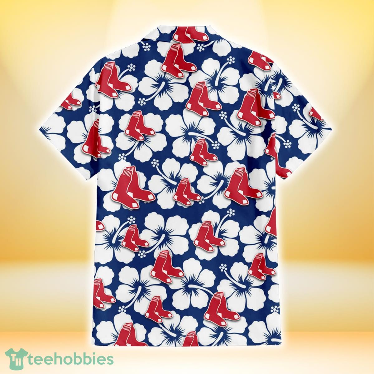 Boston Red Sox Yellow White Hibiscus Powder Blue Background 3D Hawaiian  Shirt Gift For Fans Gift For Fans