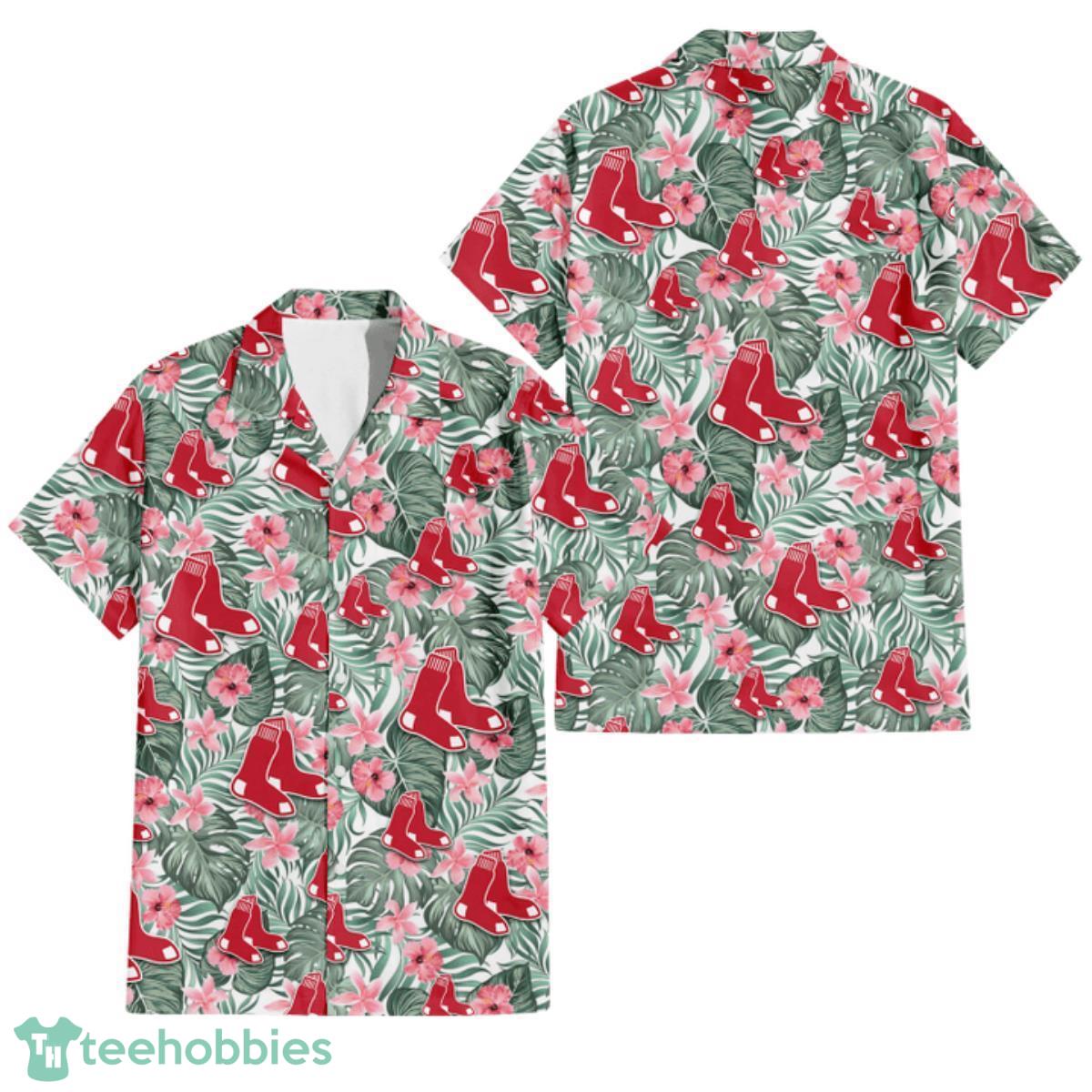 Boston Red Sox Pink Yellow White Hibiscus Pattern Tropical Hawaiian Shirt -  Freedomdesign