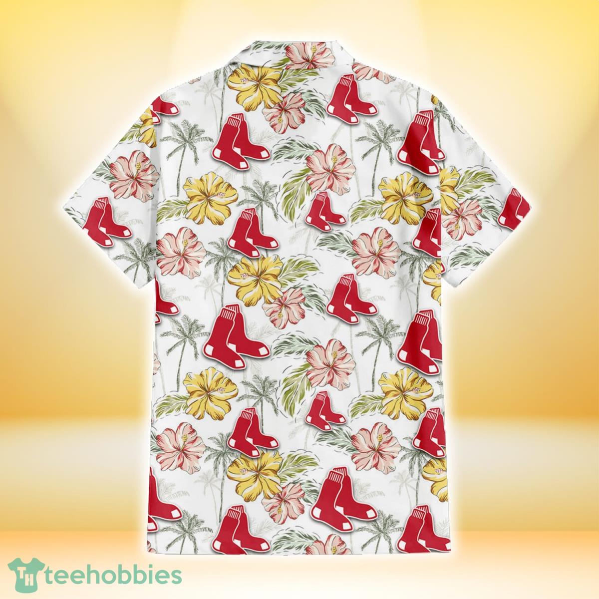 Boston Red Sox Sketch Red Yellow Coconut Tree White Background 3D Hawaiian Shirt Gift For Fans Gift For Fans Product Photo 3 Boston Red Sox Sketch Red Yellow Coconut Tree White Background 3D Hawaiian Shirt Gift For Fans Gift For Fans Product Photo 3
