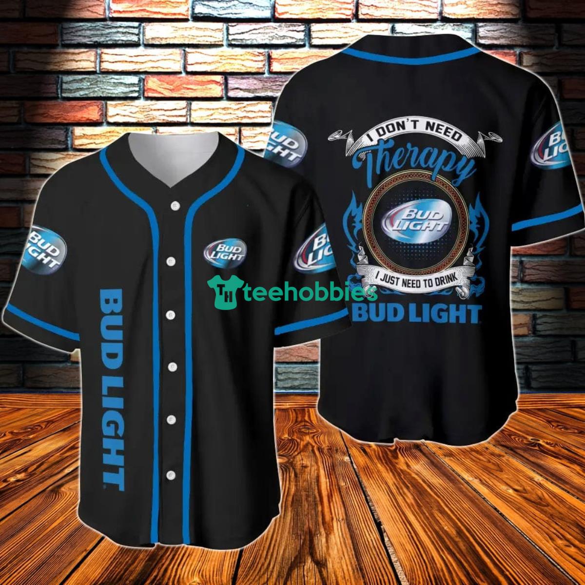 Bud Light Beer Therapy Baseball Jersey Product Photo 1