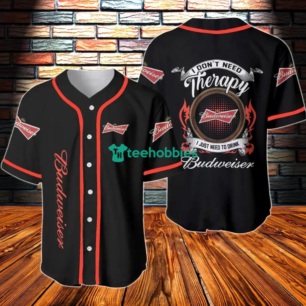 Budweiser Beer Therapy Baseball Jersey Product Photo 1
