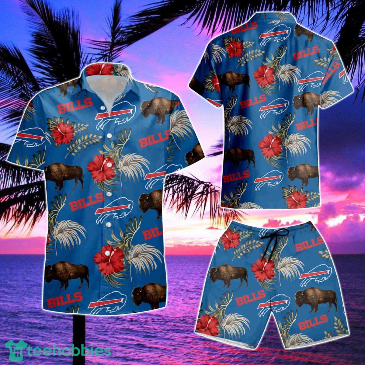 Buffalo Bills Nfl Wildlife Button Up Summer Hawaiian Shirt And Short Product Photo 2