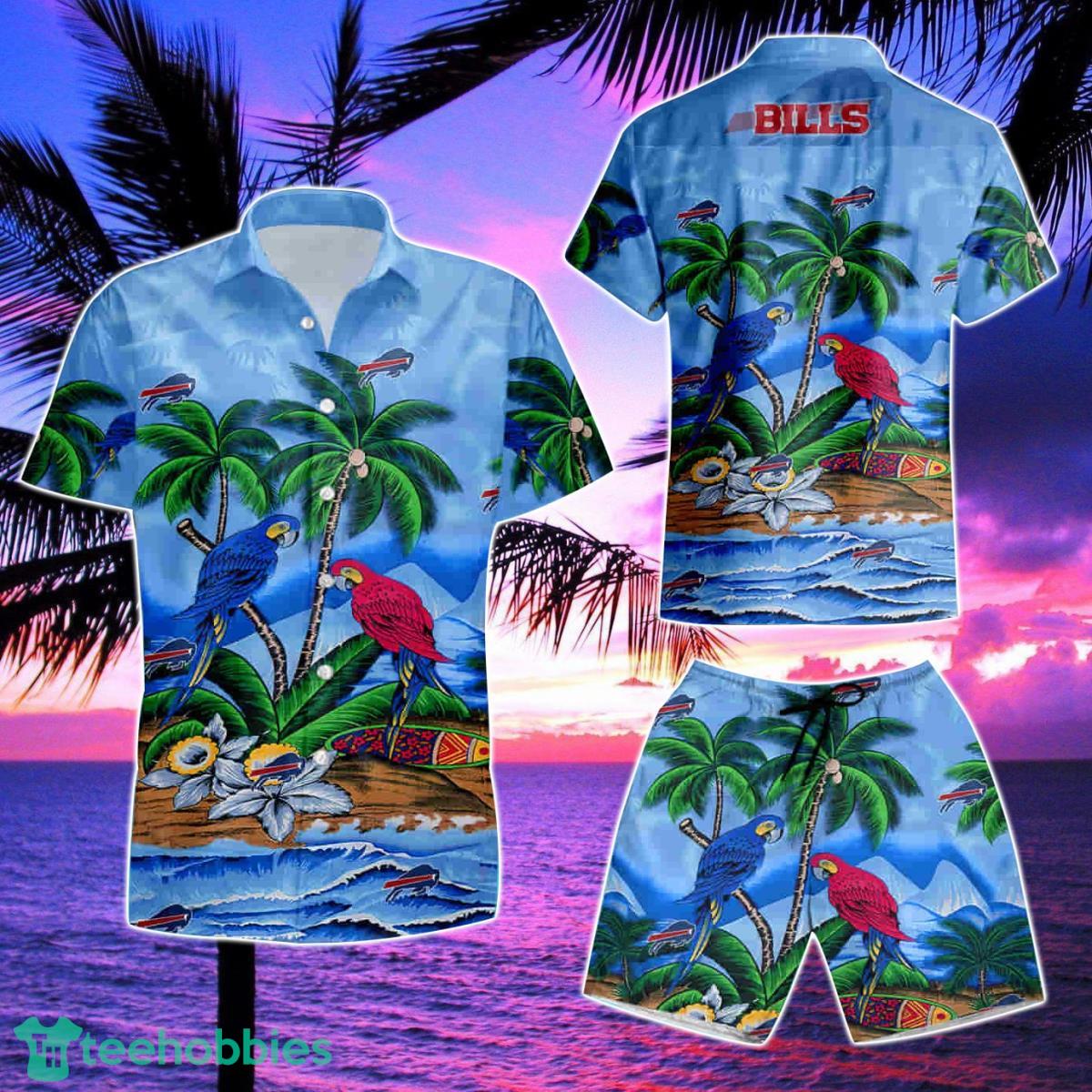 Buffalo Bills Parrots Couple Summer Hawaiian Shirt And Short Product Photo 2