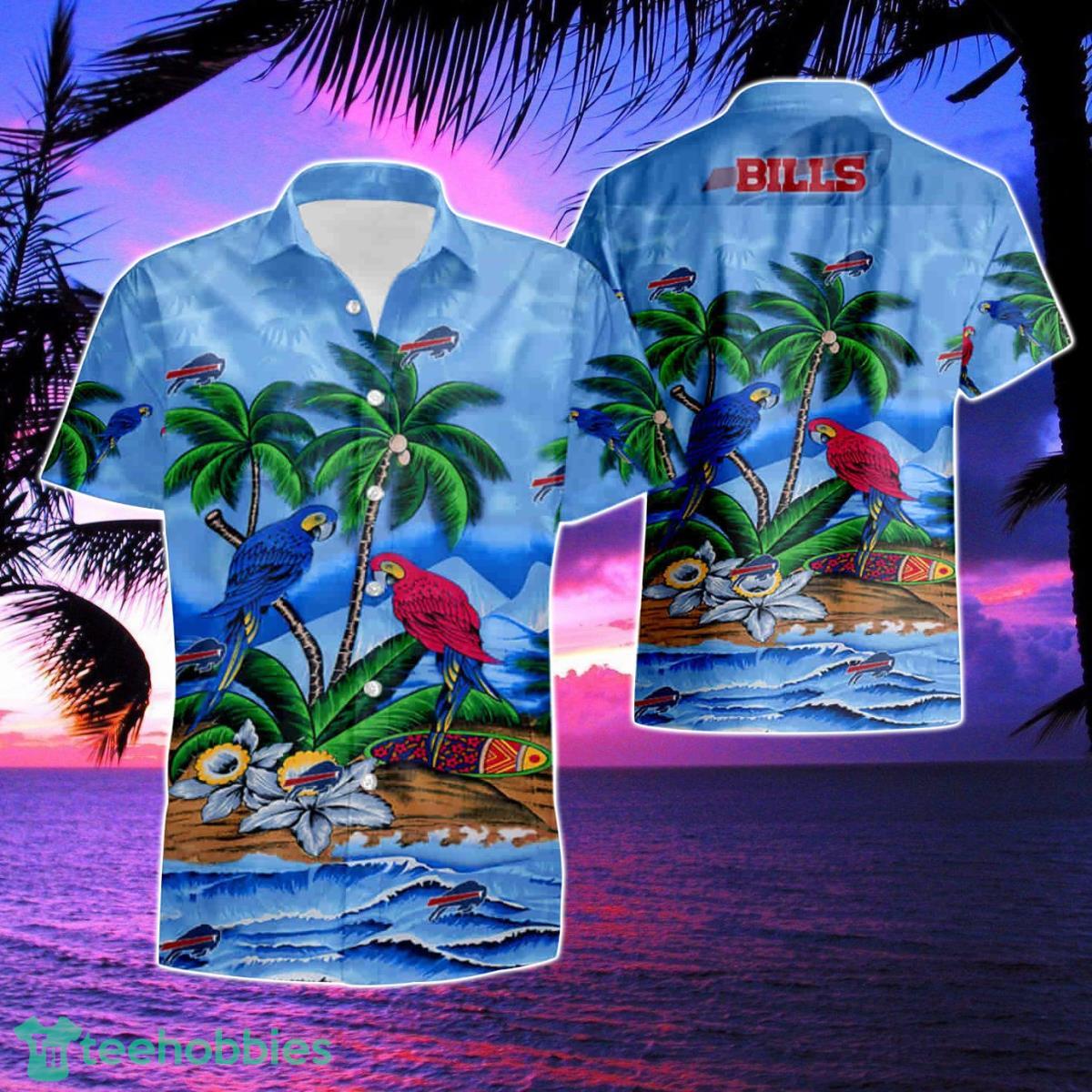 Buffalo Bills Parrots Couple Summer Hawaiian Shirt And Short Product Photo 1