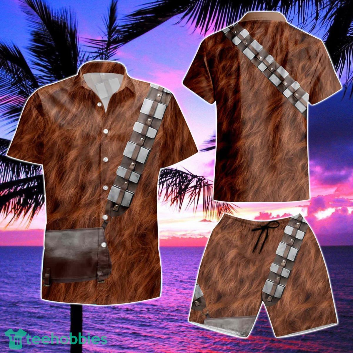 Chewbacca Uniform Cosplay Star Wars Summer Beach Hawaiian Shirt And Short Product Photo 2
