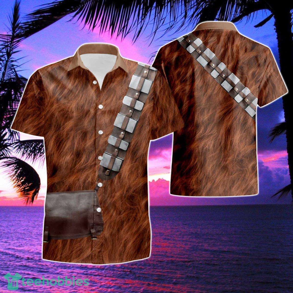Chewbacca Uniform Cosplay Star Wars Summer Beach Hawaiian Shirt And Short Product Photo 1
