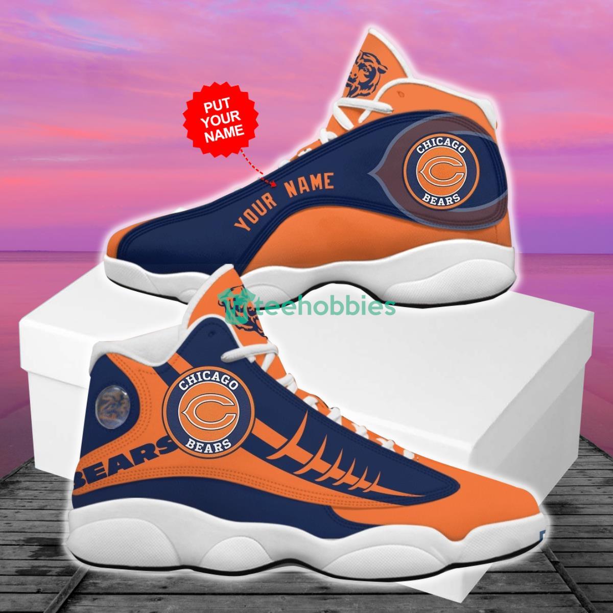 Chicago Bears Air Jordan 13 Custom Name Personalized Shoes Retro - Banantees