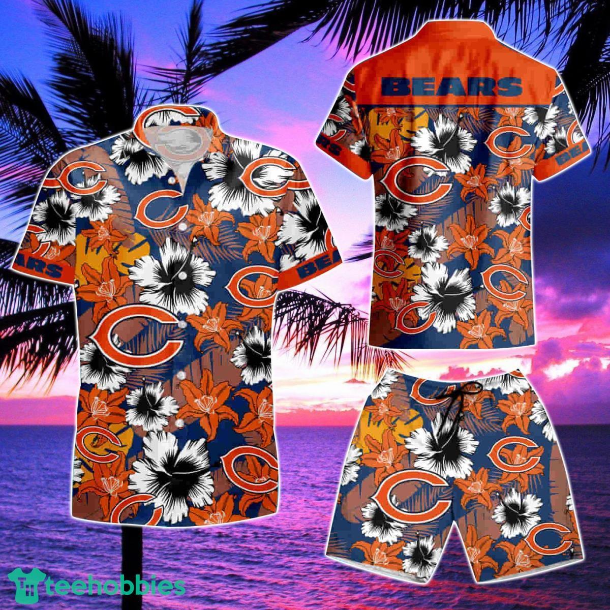 Chicago Bears Logo 3D Summer Hawaiian Shirt And Short Product Photo 2