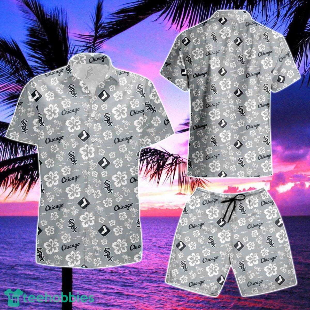 Chicago White Sox Baseball Hibiscus Flower Aloha Summer Beach Hawaiian Shirt And Short Product Photo 2