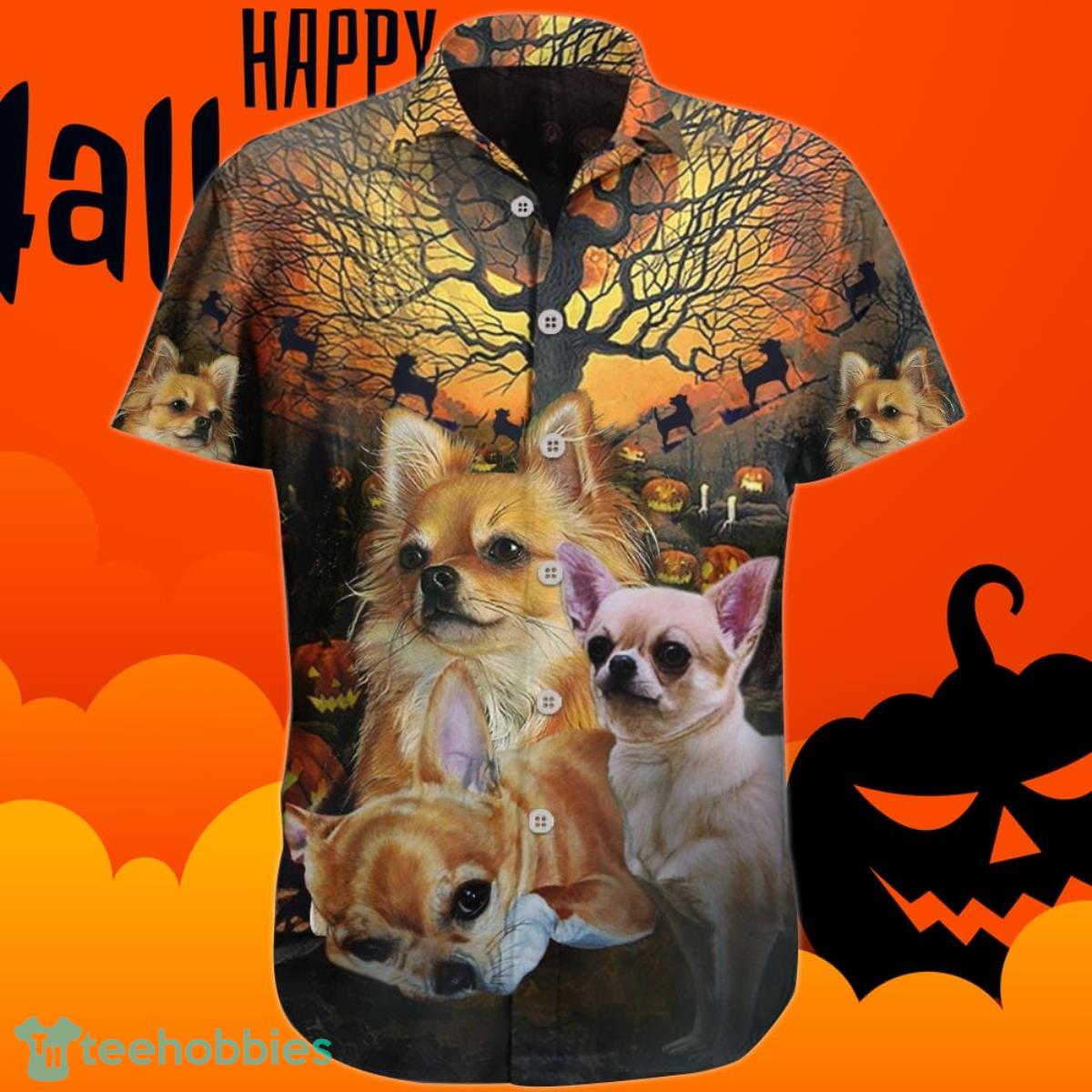 Chihuahua Halloween Hawaiian Shirt Dog Graphic  Dog Themed Halloween Apparel Gift For Her Product Photo 1