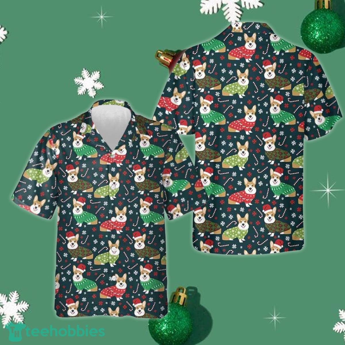 Christmas Corgis Hawaiian Shirt Cute Christmas Shirt Gifts For Corgi Lovers Product Photo 1