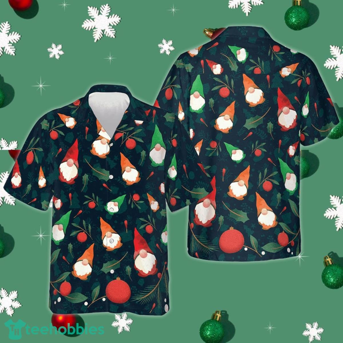 Christmas Gnome Hawaiian Shirt Merry Xmas Button Up Shirt Gifts For Friends Product Photo 1