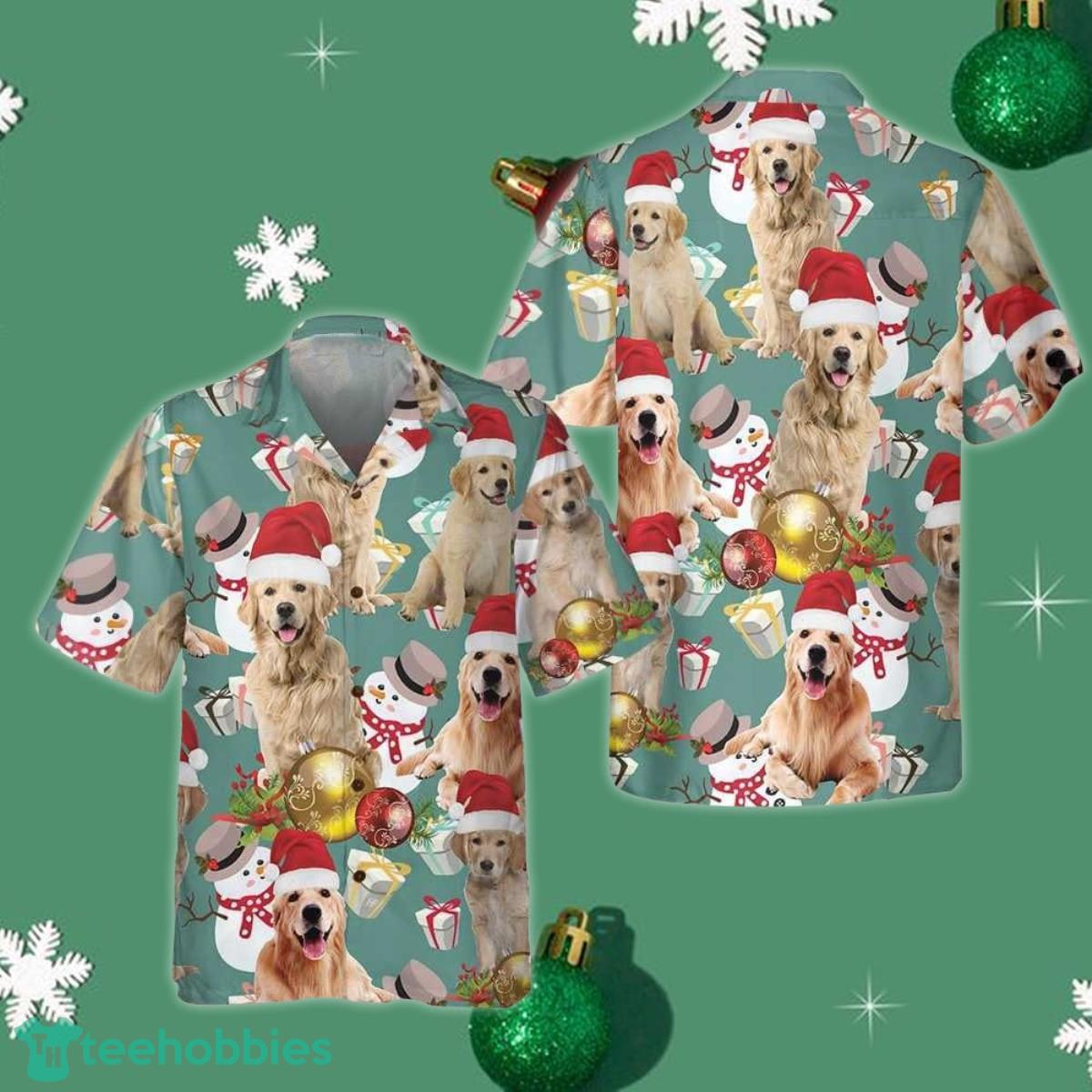 Christmas Golden Retriever Hawaiian Shirt Xmas Button Up Shirts Gifts For Dog Owners Product Photo 1