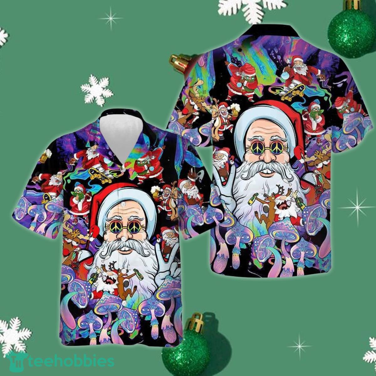 Christmas Hippie Santa Claus Hawaiian Shirt Santa Claus Shirt Best Gifts For Christmas Product Photo 1
