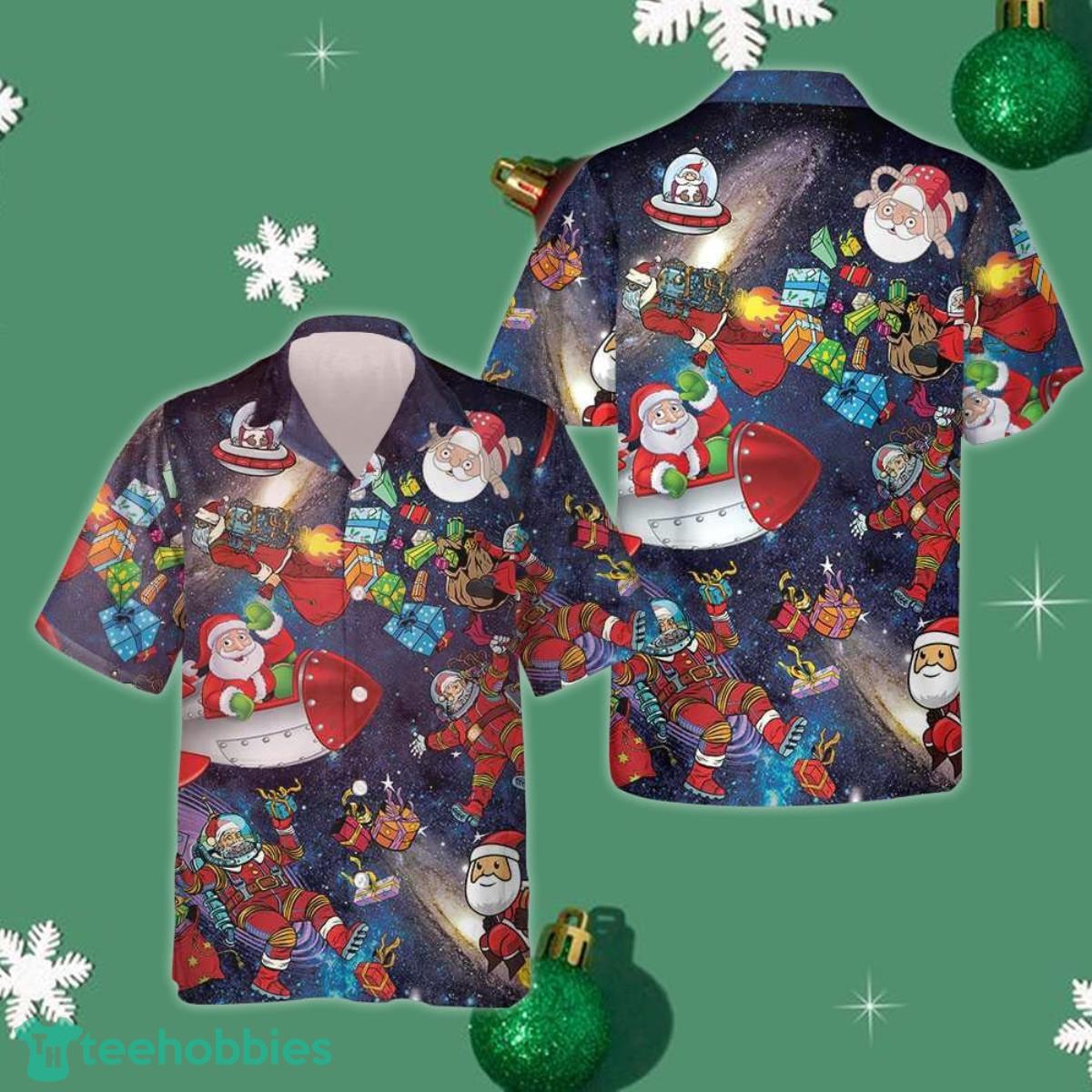 Christmas In The Space Hawaiian Shirt Family Christmas Shirts Gifts For Men Product Photo 1