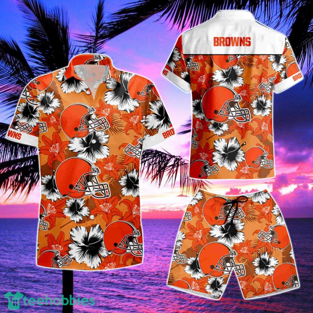 Cleveland Browns Aloha Summer Beach Hawaiian Shirt And Short Product Photo 2