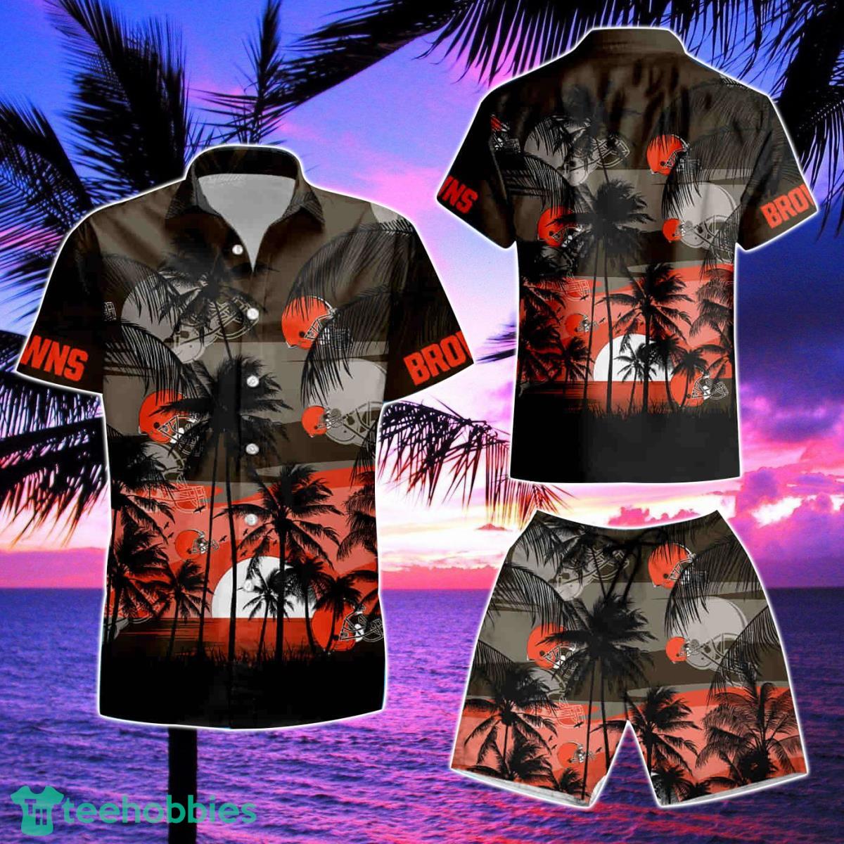Cleveland Browns Coconut Island Sunset Summer Hawaiian Shirt And Short Product Photo 2