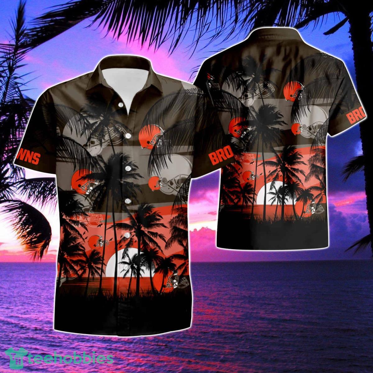 Cleveland Browns Coconut Island Sunset Summer Hawaiian Shirt And Short Product Photo 1