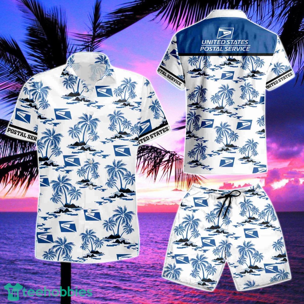 Coconut Tree United States Postal Service Summer Hawaiian Shirt And Short Product Photo 2