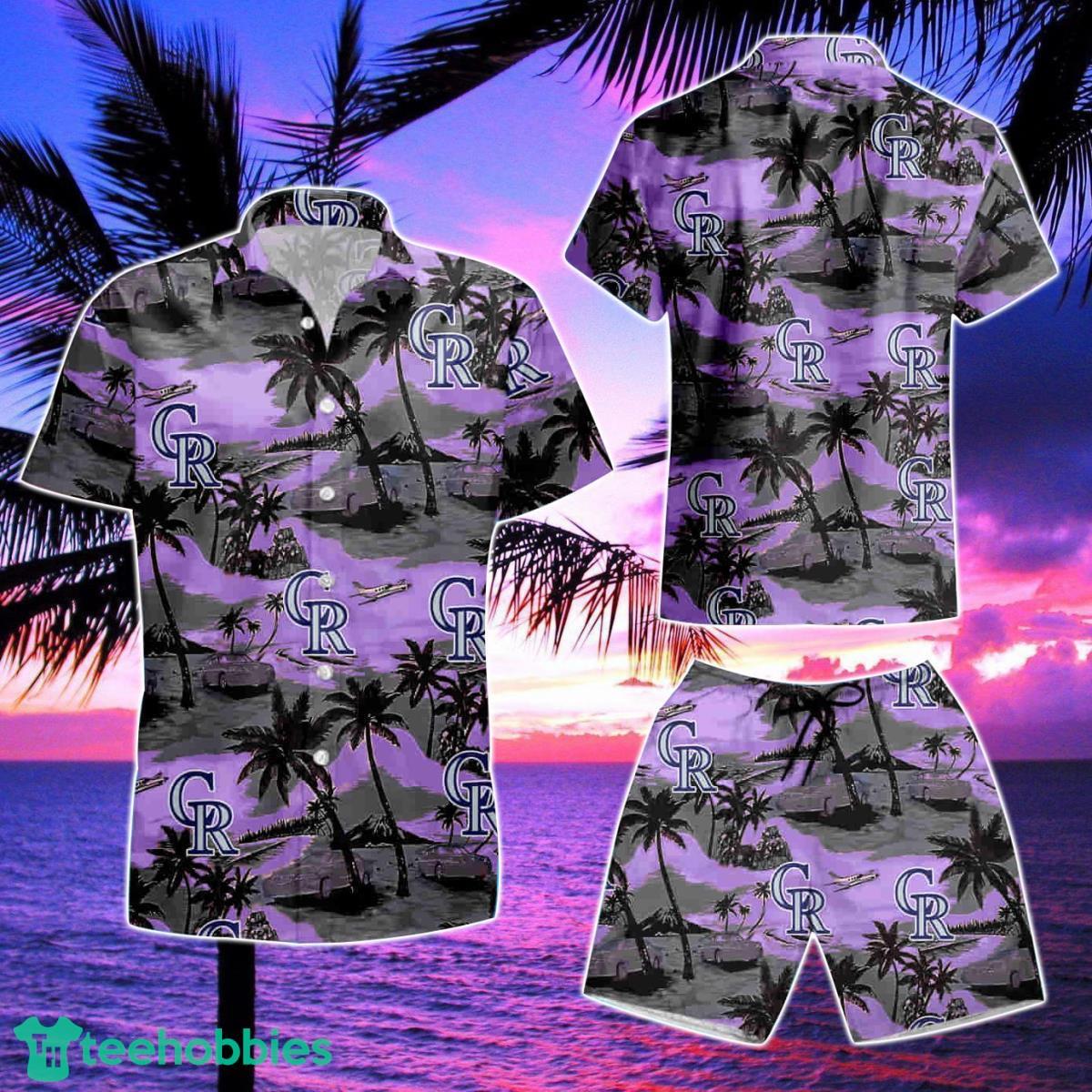 Colorado Rockies Tommy Bahama Summer Hawaiian Shirt And Short Product Photo 2