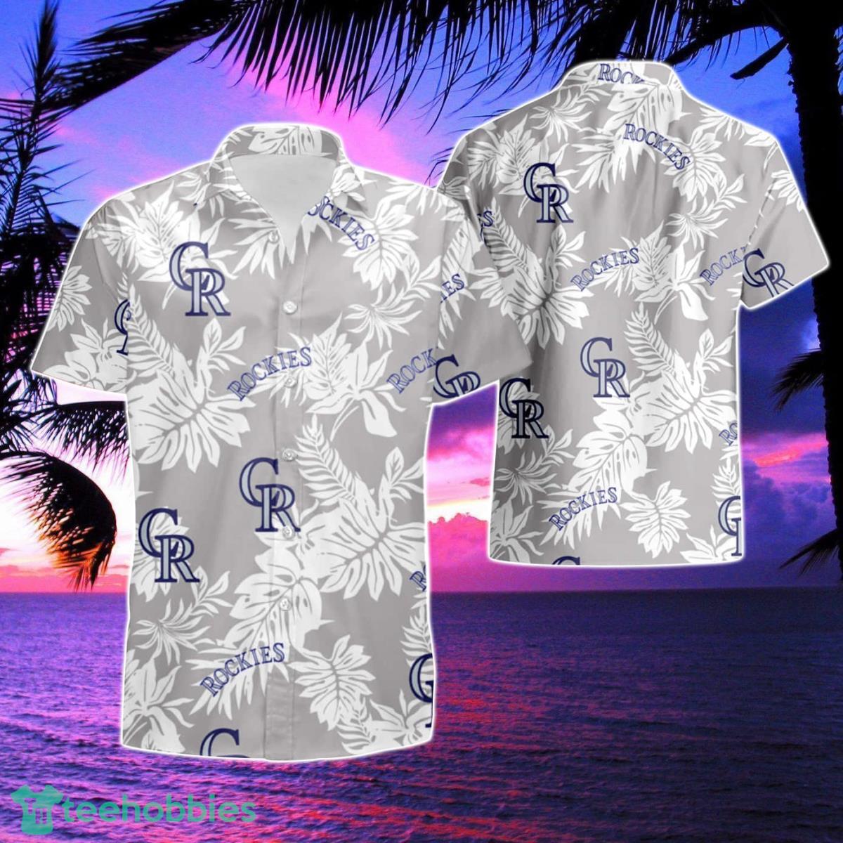 Colorado Rockies Tropical Flower Short Sleeve Summer Hawaiian Shirt And Short Product Photo 1