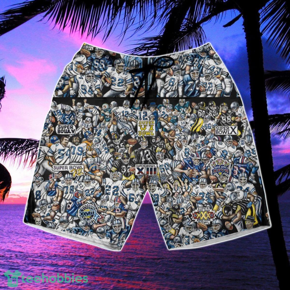 Dallas Cowboys 2 Piece Hawaiian Shirts Beach Shorts Set Casual Zip Up Shirts