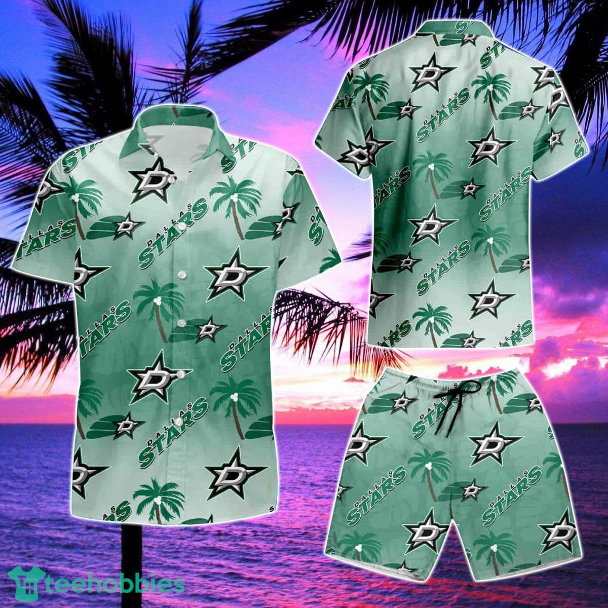 Dallas Stars Hockey Team Aloha Hawaiian Shirt & Short Product Photo 2
