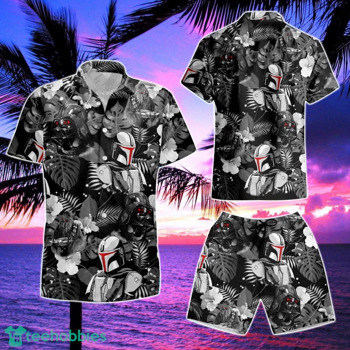 Darth Vader Mandalorian Mando Chewbacca Summer Hawaiian Shirt & Short Product Photo 2