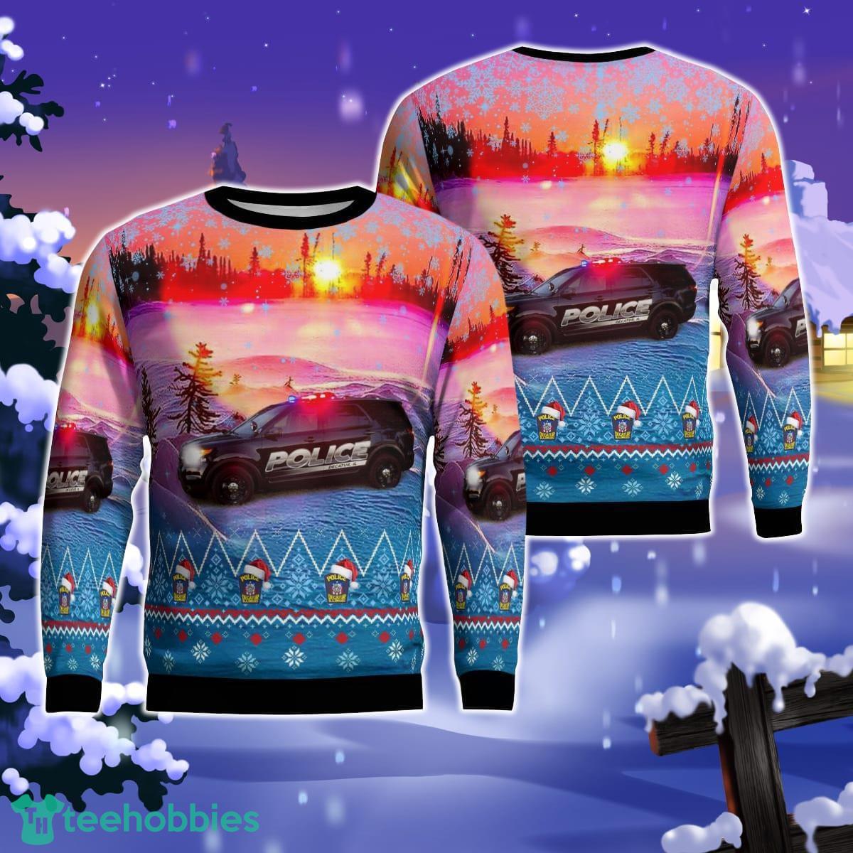 Decatur, Illinois, Decatur Police Department AOP Ugly Sweater Gift For Christmas Product Photo 1
