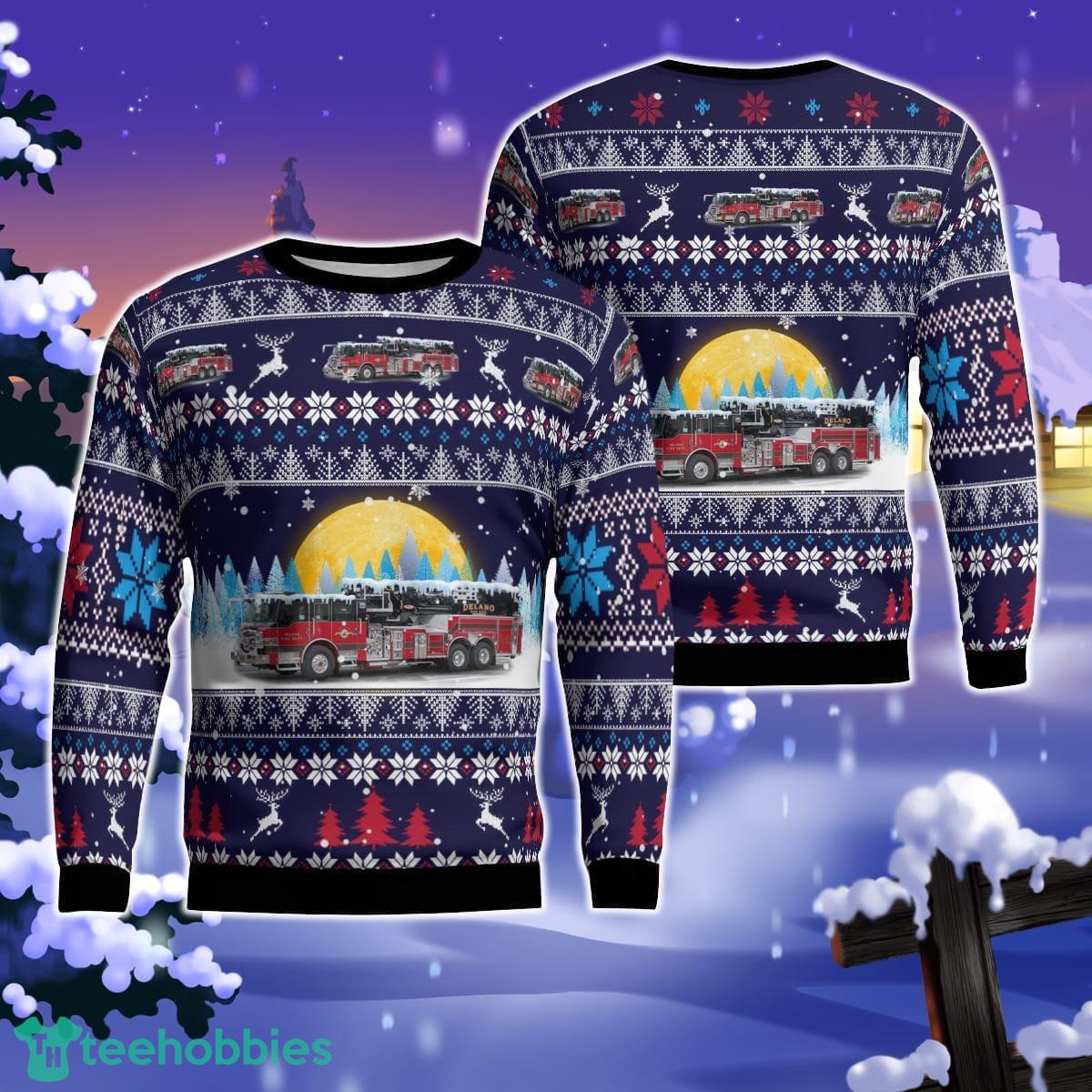 Delano, Minnesota, Delano Fire Department AOP Ugly Sweater Gift For Christmas Product Photo 1