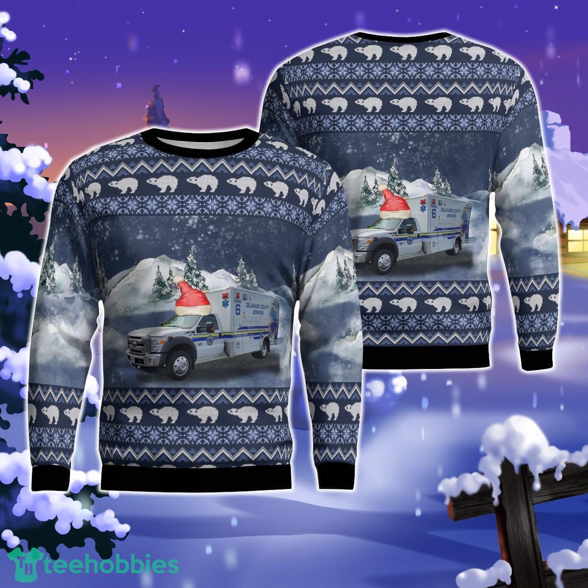 Delaware, Ohio, Delaware County EMS AOP Ugly Sweater Gift For Christmas Product Photo 1