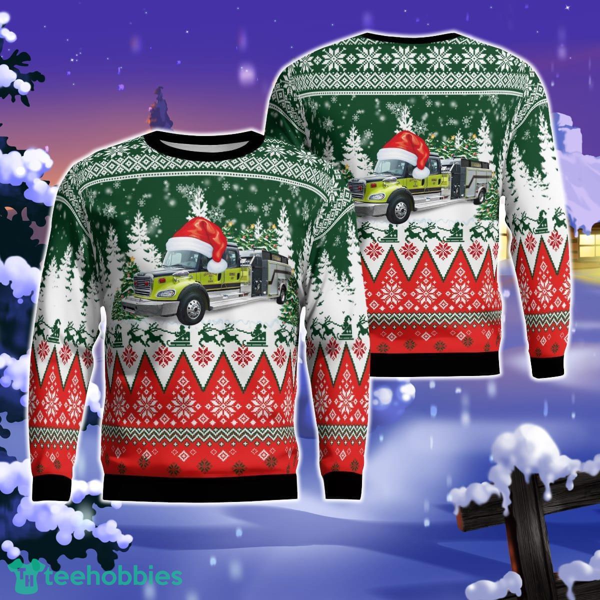 Delaware Valley Joint Fire District, Port Washington, Ohio Christmas AOP Ugly Sweater Gift For Christmas Product Photo 1