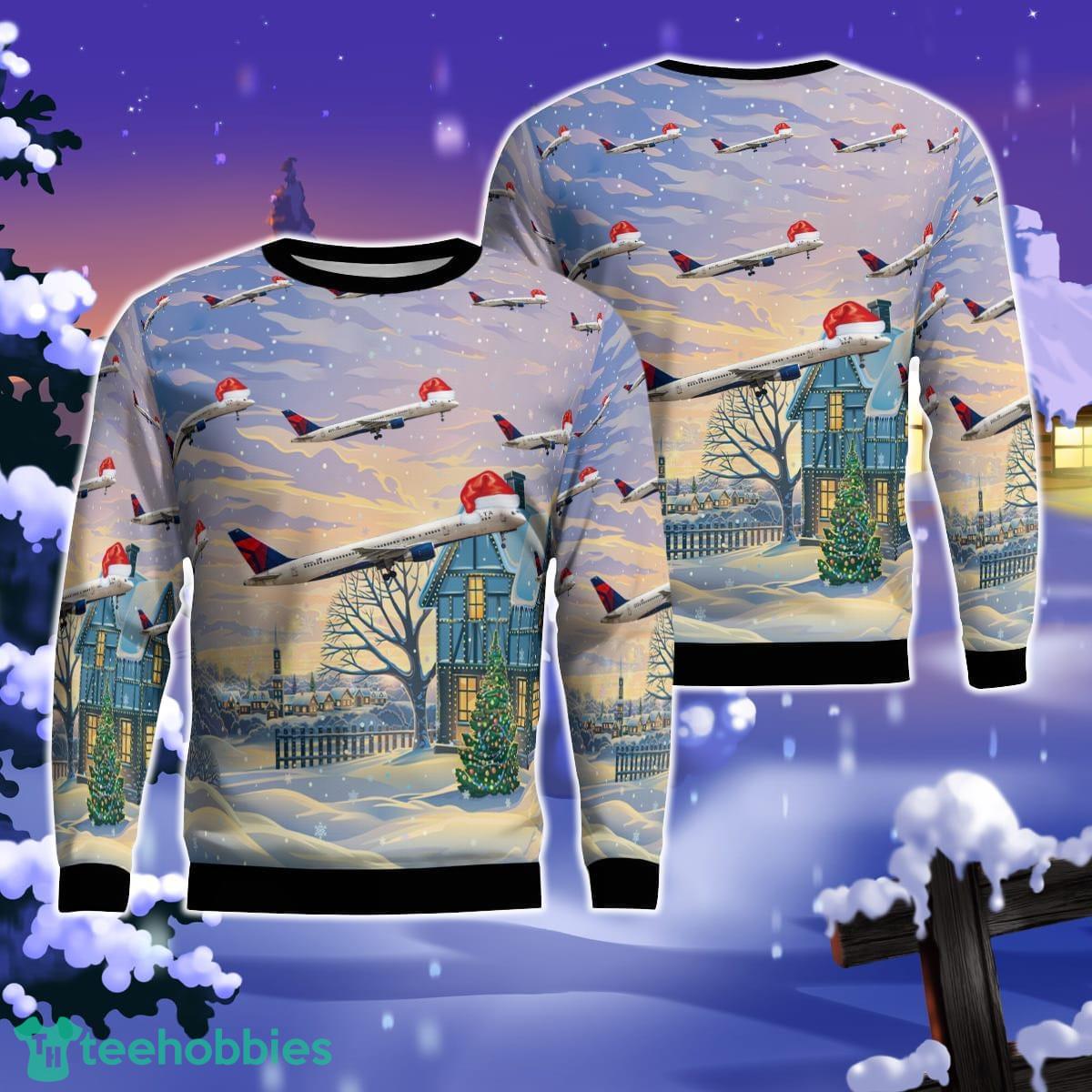Delta Air Lines Boeing 757-232 Christmas Ugly Sweater Christmas Gift For Men Women Product Photo 1