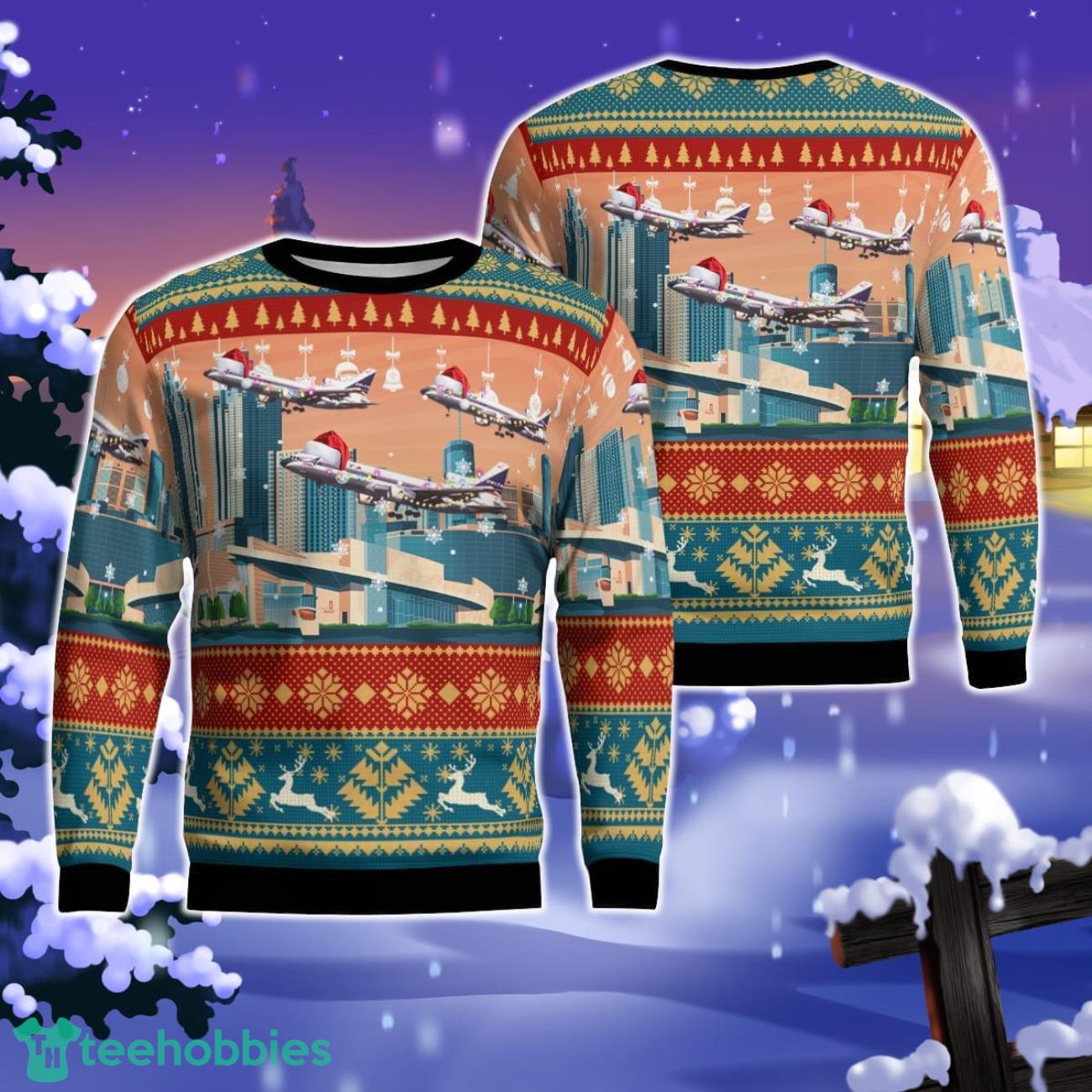 Delta Air Lines Lockheed L-1011-500 Tristar AOP Ugly Sweater Gift For Christmas Product Photo 1
