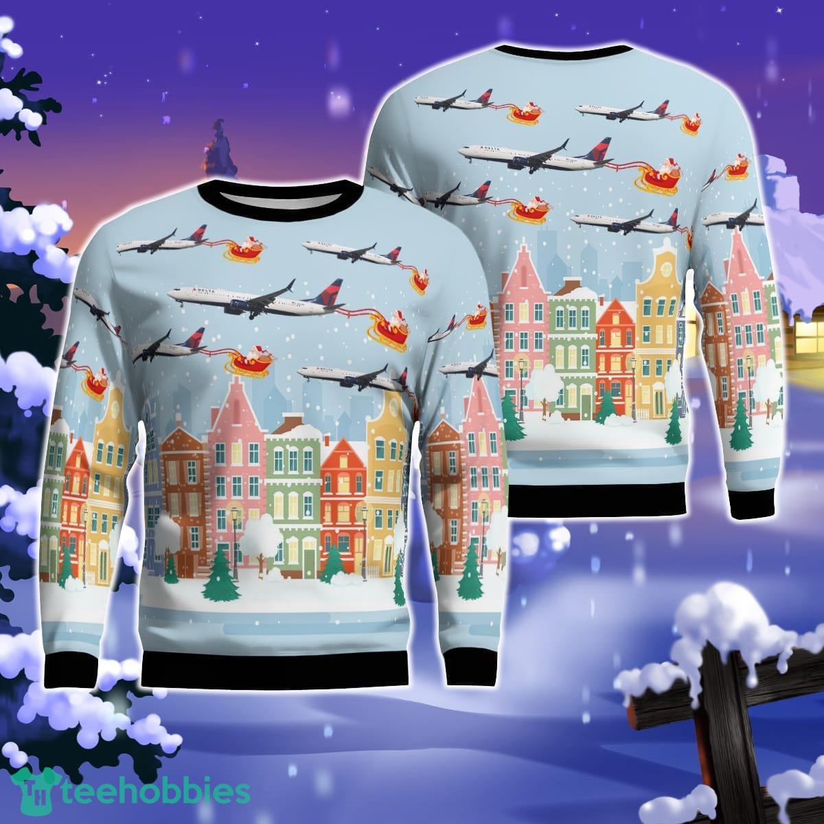 Delta Airlines Boeing 737-900ER Christmas AOP Ugly Sweater Gift For Christmas Product Photo 1
