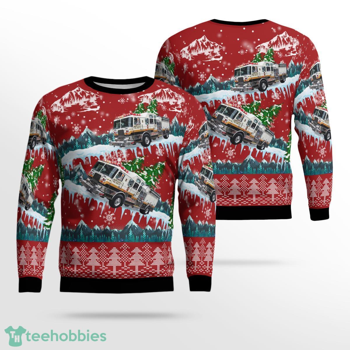 Delta-Cardiff Volunteer Fire Company Station 57, Delta, Pennsylvania Christmas AOP Ugly Sweater Gift For Christmas Product Photo 1