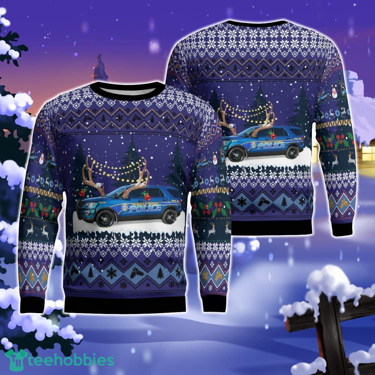 Delton, Michigan, Prairieville Township Police Department AOP Ugly Sweater Gift For Christmas Product Photo 1