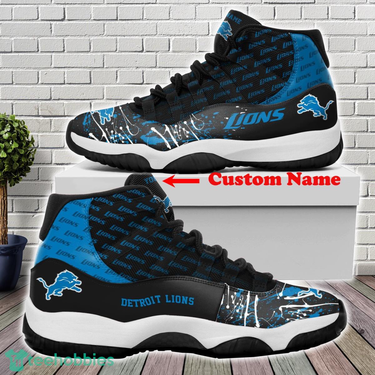 Detroit Lions Custom Name Air Jordan 11 Sneaker Shoes For Sport Fans -  Banantees