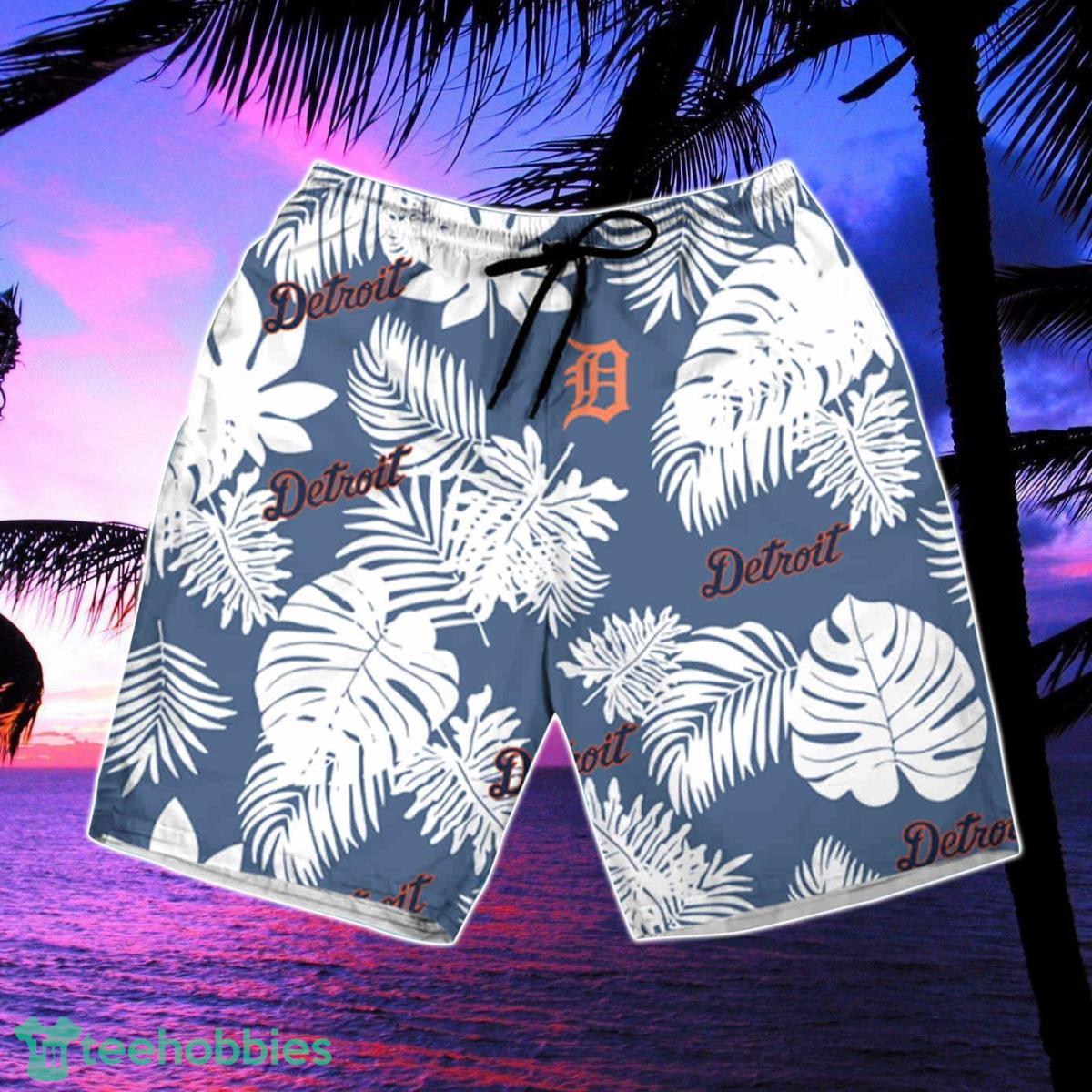 Detroit Tigers Tropical Floral Custom Name Aloha Hawaiian Shirt