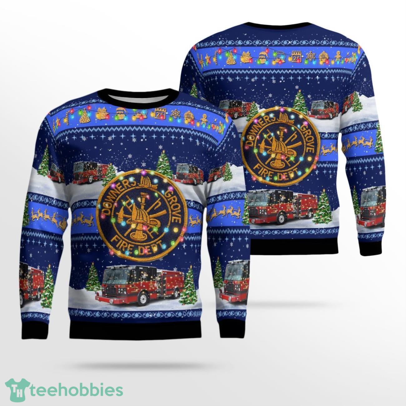 Downers Grove Fire Department Ugly Sweater Christmas Gift Product Photo 1
