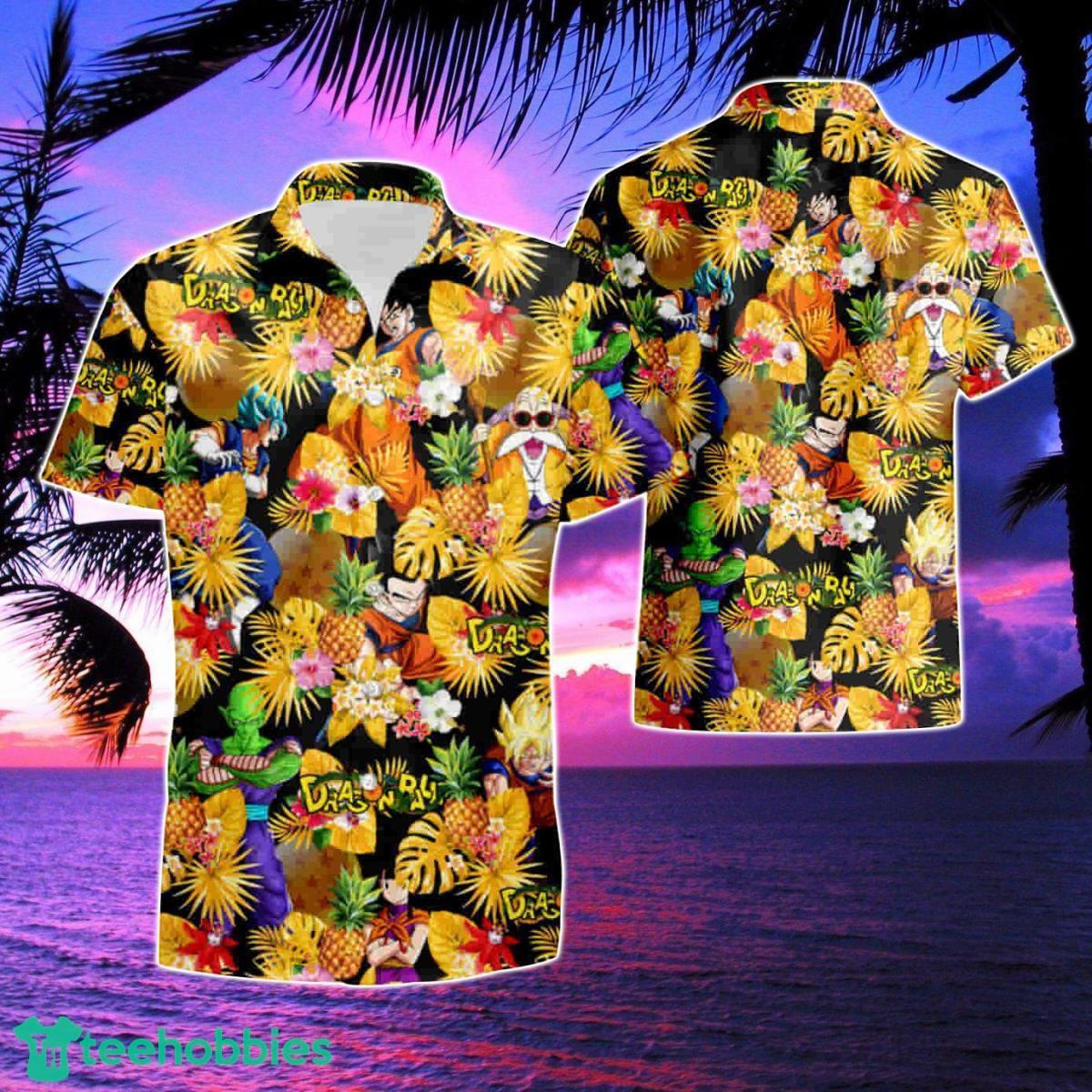 Dragon Ball Pineapple Floral Hawaiian Shirt And Summer Shorts Product Photo 1