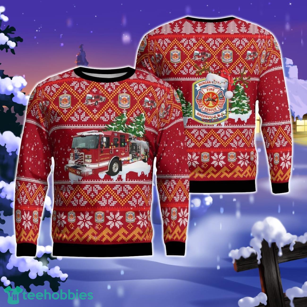 Duncan Chapel Fire District  AOP Ugly Sweater Gift For Christmas Product Photo 1