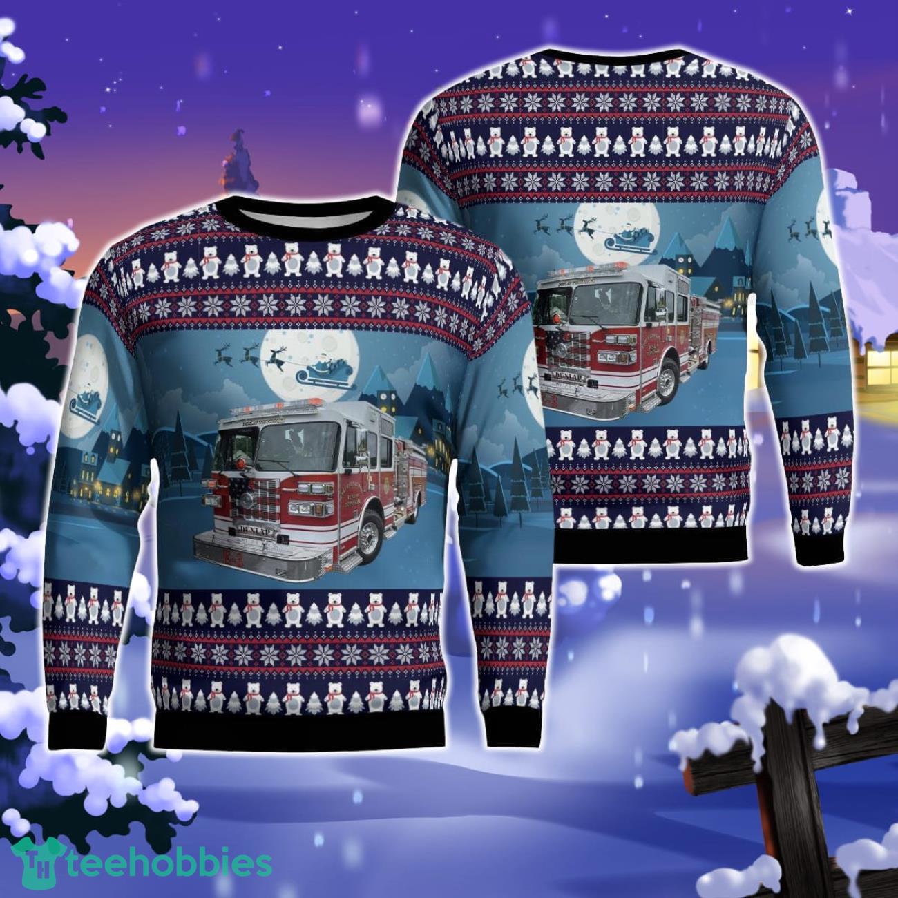 Dunlap Fire Department, Dunlap, Tennessee Christmas AOP Ugly Sweater Gift For Christmas Product Photo 1